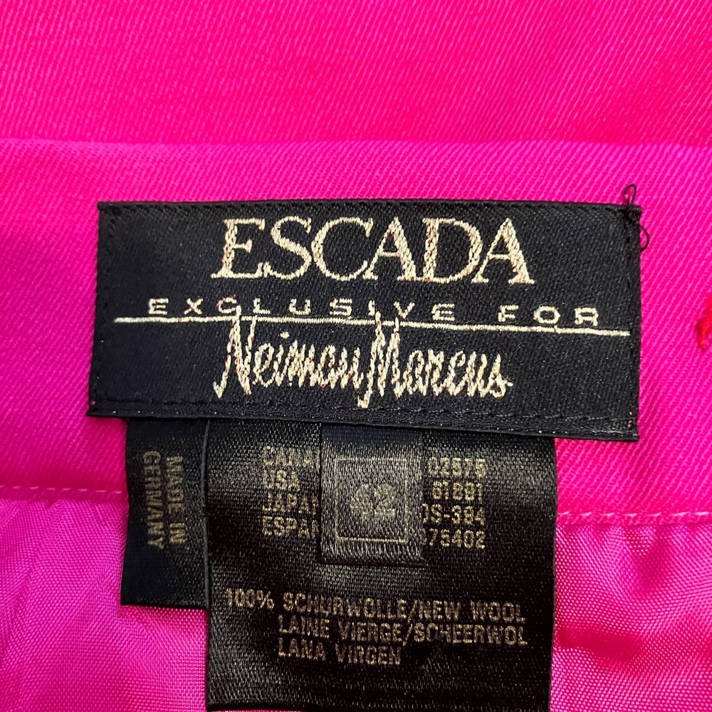 Escada Lollipop Pink 100% Pure Virgin Wool Skirt very smooth feel EU sz 42 US 10 - Picture 2 of 7